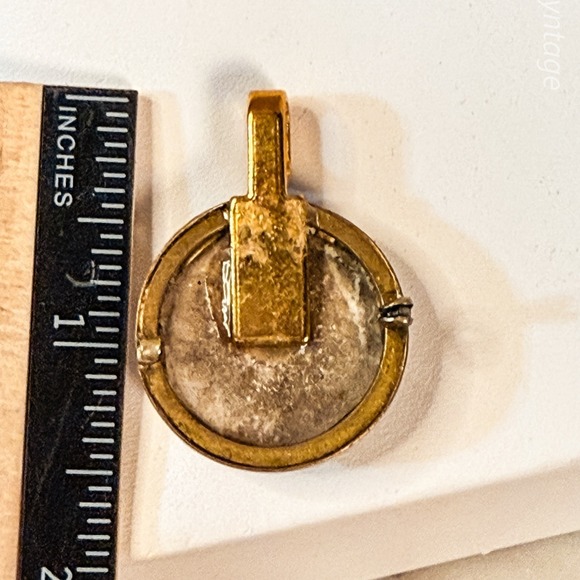 Antique Hand Painted Porcelain Portrait Pendant - Picture 5 of 5